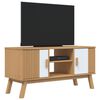 vidaXL Meuble TV OLDEN blanc et marron 114x43x57 cm bois de pin massif