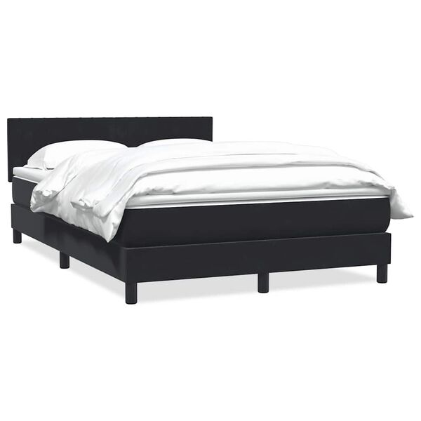 vidaXL Sommier &agrave; lattes de lit avec matelas noir 160x210 cm velours