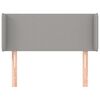 vidaXL T&ecirc;te de lit avec oreilles Gris clair 83x16x78/88 cm Tissu