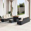 vidaXL Ensemble de canapé de jardin avec coussin 9 pcs Noir Poly rotin