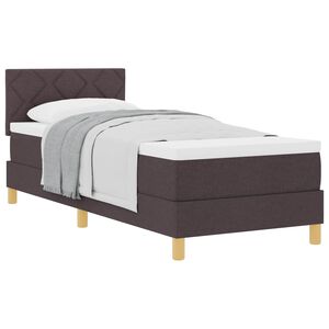 vidaXL Lit &agrave; ressorts avec matelas Marron fonc&eacute; 80 x 200 cm tissu