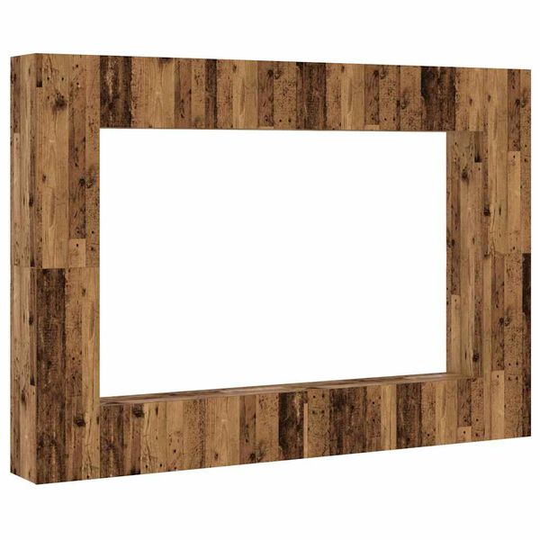 vidaXL Ensemble de meuble TV mural 8 pcs vieux bois bois d'ing&eacute;nierie