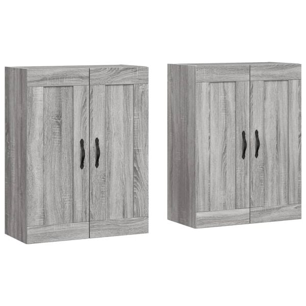 vidaXL Armoires murales 2 pcs sonoma gris bois d'ing&eacute;nierie