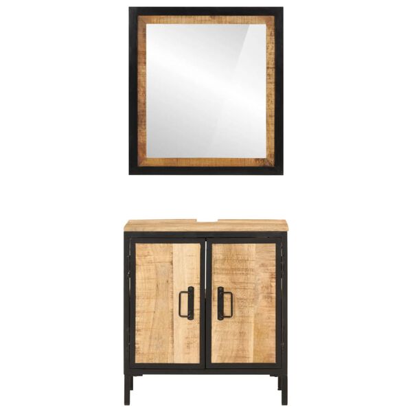 vidaXL Ensemble de meubles salle de bain 2 pcs fer et bois de manguier
