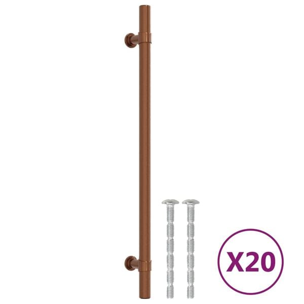 vidaXL Poign&eacute;es d'armoire 20 pcs bronze 224 mm acier inoxydable