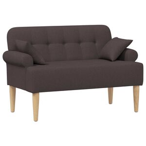 vidaXL Canap&eacute; love seat avec capitonnage en boutons Marron fonc&eacute; Tissu