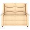 vidaXL Fauteuil de massage inclinable 2 places crème tissu microfibre