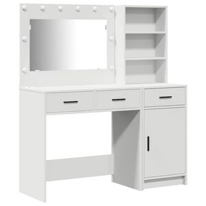 vidaXL Table de Toilette avec tiroir 2 pcs Blanc Bois d'ing&eacute;nierie