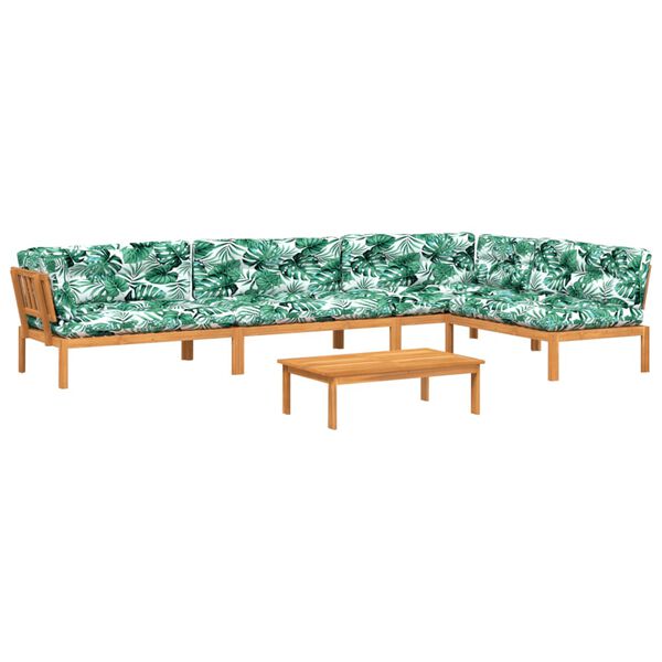 vidaXL Salon palette de jardin avec coussins 5pcs bois d'acacia massif