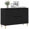 vidaXL Buffet avec tiroir Noir 102 x 35 x 60 cm Bois d'ing&eacute;nierie