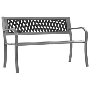 vidaXL Banc de jardin Noir 120 cm Acier