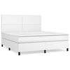 vidaXL Sommier à lattes de lit avec matelas Blanc 160x200cm Similicuir