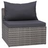 vidaXL Salon de jardin 8 pcs avec coussins r&eacute;sine tress&eacute;e gris
