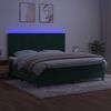 vidaXL Sommier &agrave; lattes de lit matelas et LED Vert fonc&eacute; 200x200 cm