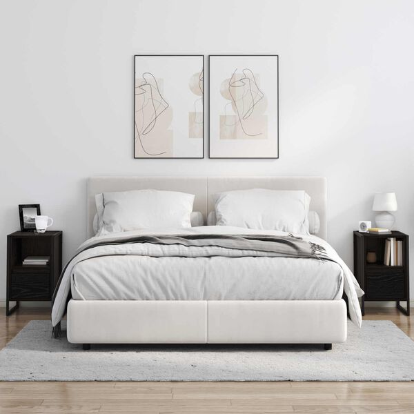 vidaXL Table de chevet Ch&ecirc;ne noir 39,5 x 30 x 50 cm Bois d'ing&eacute;nierie