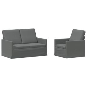 vidaXL Ensemble de Canap&eacute;s 2 pcs Gris fonc&eacute; Tissu
