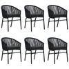 vidaXL Ensemble &agrave; manger de jardin 7 pcs Noir