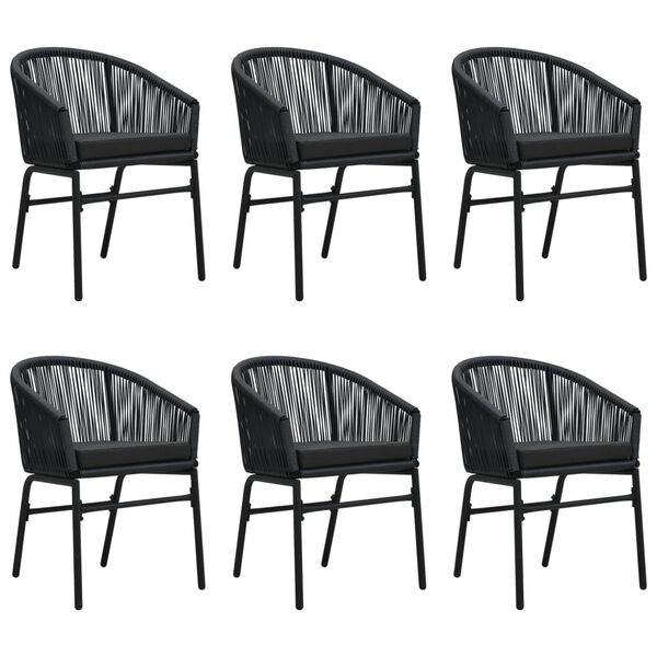 vidaXL Ensemble &agrave; manger de jardin 7 pcs Noir