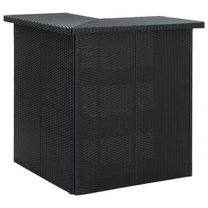 vidaXL Table d'angle de bar Noir 100x50x105 cm R&eacute;sine tress&eacute;e