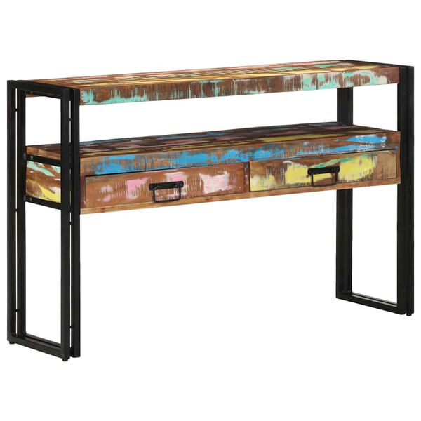 vidaXL Table console Multicolore 120 x 33 x 75 cm Bois Recycl&eacute; Solide