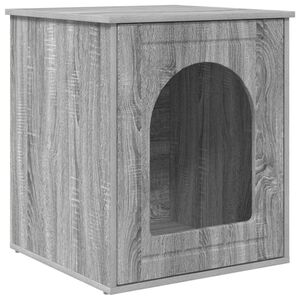 vidaXL Maison pour chat Gris Sonoma 53 x 52 x 62 cm Bois d'ing&eacute;nierie