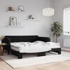 vidaXL Lit de jour avec gigogne et matelas noir 90x190 cm velours
