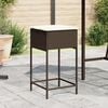 vidaXL Tabourets de bar jardin coussins lot de 2 marron r&eacute;sine tress&eacute;e