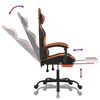 vidaXL Chaise de jeu avec repose-pied Noir et orange Similicuir
