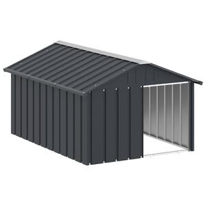 vidaXL Niche pour chien Anthracite 116,5x153x81,5 cm Acier galvanis&eacute;