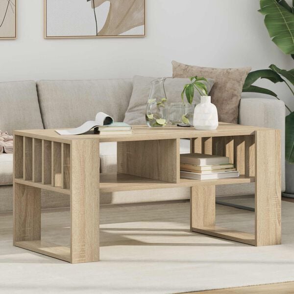 vidaXL Table basse Ch&ecirc;ne Sonoma 92 x 49,5 x 45 cm Bois d'ing&eacute;nierie