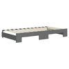 vidaXL Lit de jour avec gigogne et matelas gris fonc&eacute; 100x200 cm tissu