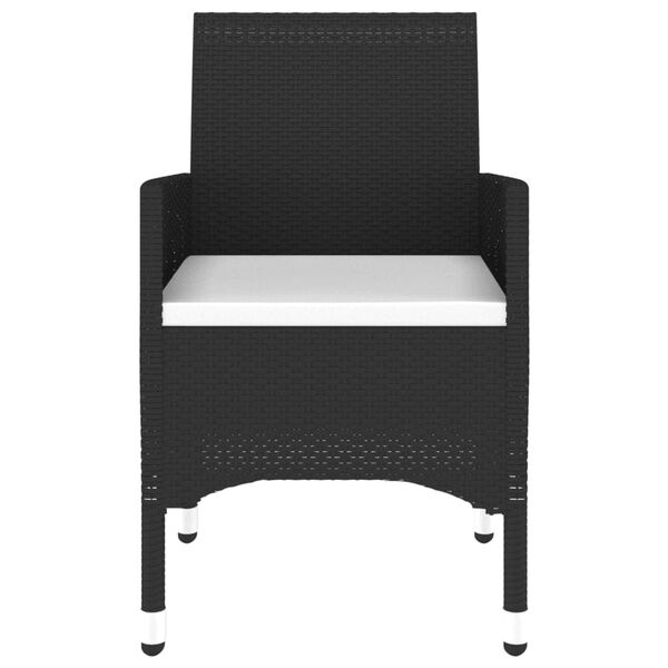 vidaXL Ensemble de bistro de jardin 3 pcs poly rotin et bois solide