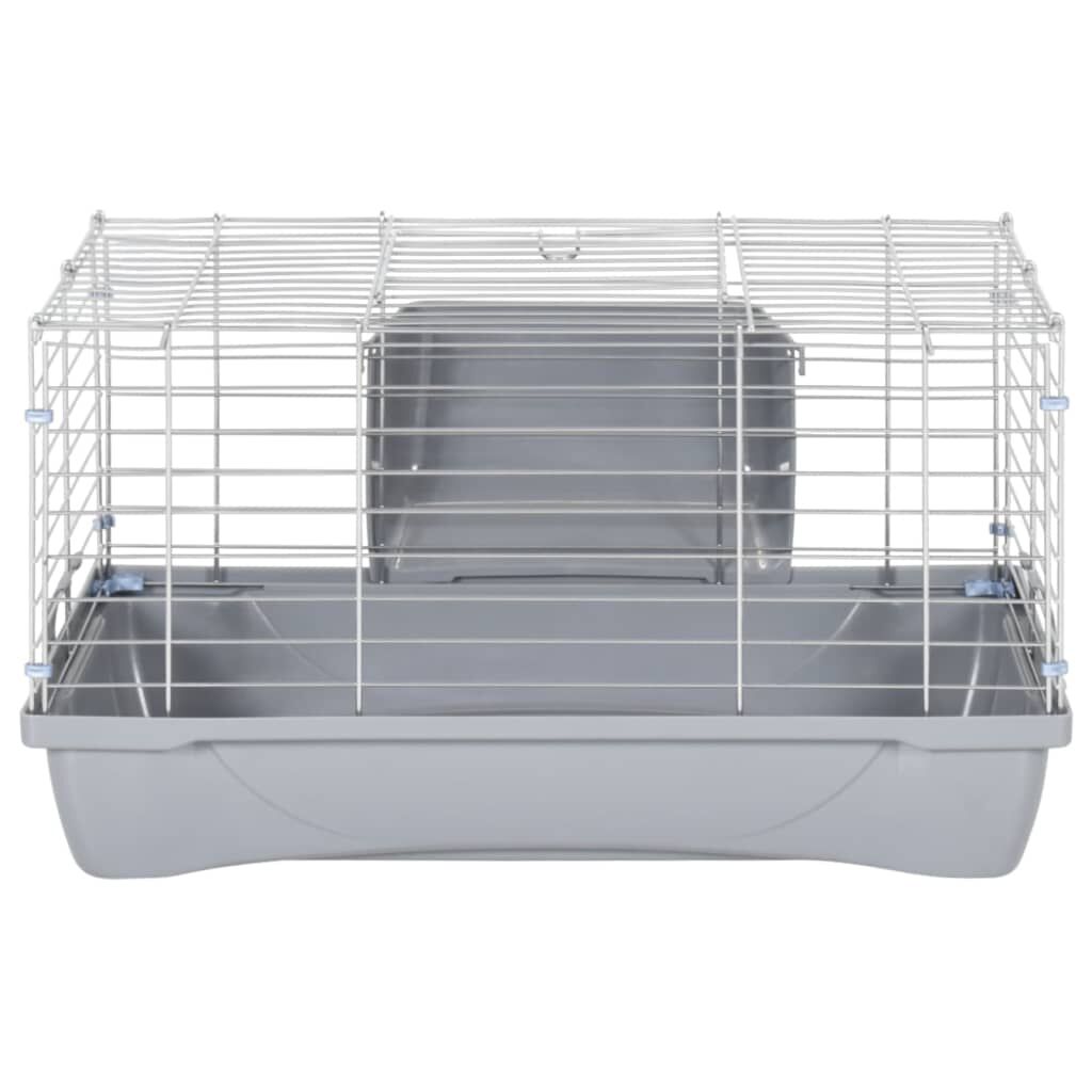 vidaXL Cage pour petits animaux gris 58x32x31 cm PP et métal