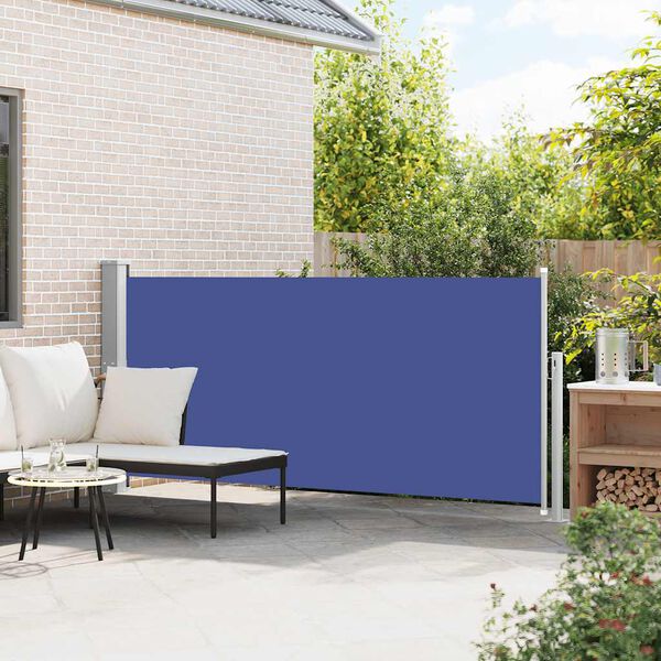 vidaXL Auvent lat&eacute;ral r&eacute;tractable 140 x 300 cm Bleu