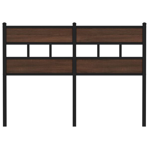 vidaXL T&ecirc;te de lit de remplacement ch&ecirc;ne marron 120 cm acier et bois d'ing&eacute;nierie