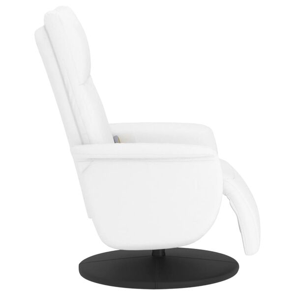 vidaXL Fauteuil inclinable de massage repose-pieds blanc similicuir