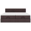 VidaXL Cadre de lit ottoman avec matelas marron fonc&eacute; 200x200 cm tissu