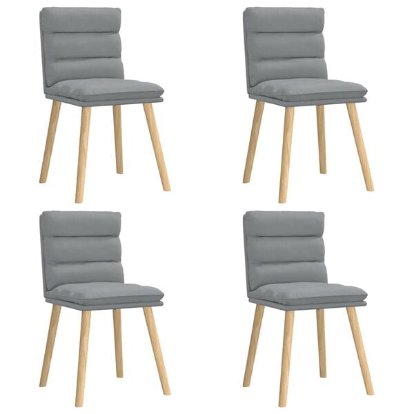 vidaXL Chaises à manger lot de 4 gris clair tissu