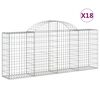 vidaXL Paniers à gabions arqués 18 pcs 200x30x80/100 cm Fer galvanisé
