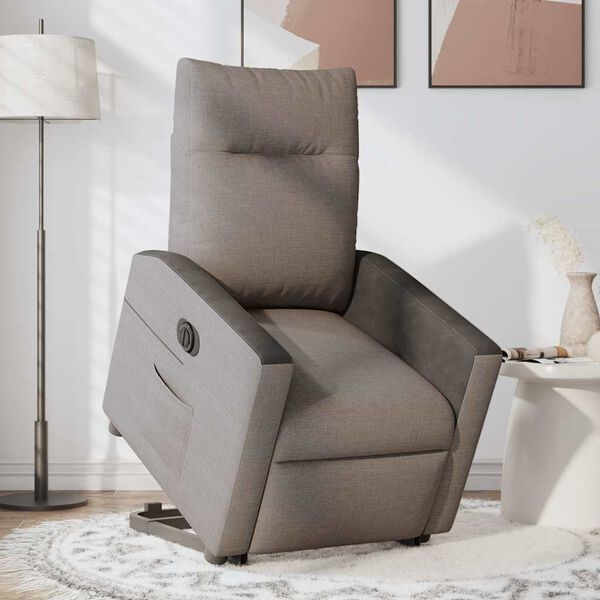 vidaXL Fauteuil inclinable &eacute;lectrique taupe tissu