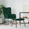 vidaXL Chaise &agrave; bascule avec repose-pied Vert fonc&eacute; Velours