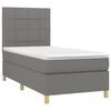 vidaXL Sommier &agrave; lattes de lit avec matelas Gris fonc&eacute; 100x200cm Tissu