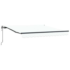vidaXL Auvent R&eacute;tractable Blanc 300 x 250 cm Tissu et Aluminium
