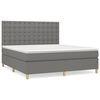 vidaXL Sommier &agrave; lattes de lit avec matelas Gris fonc&eacute; 160x200cm Tissu
