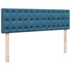 vidaXL Cadre de lit ottoman avec matelas bleu fonc&eacute; 140x200 cm velours