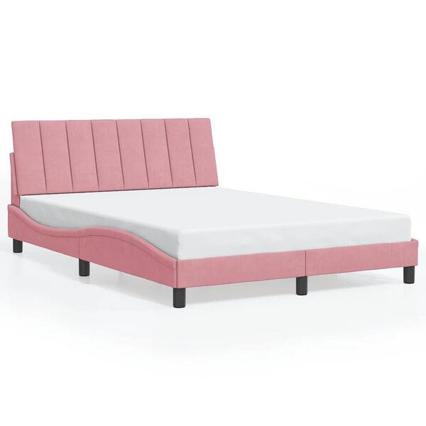 vidaXL Cadre de lit sans matelas Hanko rose 140x200 cm velours