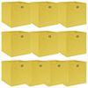 vidaXL Bo&icirc;tes de rangement 10 pcs Jaune 32x32x32 cm Tissu