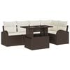 vidaXL Ensemble de canap&eacute; de jardin 6 pc Marron et Cr&egrave;me