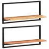 vidaXL Étagères murales 2 pcs 80x25x35 cm Bois d'acacia et acier