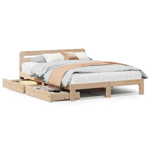 vidaXL Cadre de lit sans matelas 150x200 cm bois de pin massif